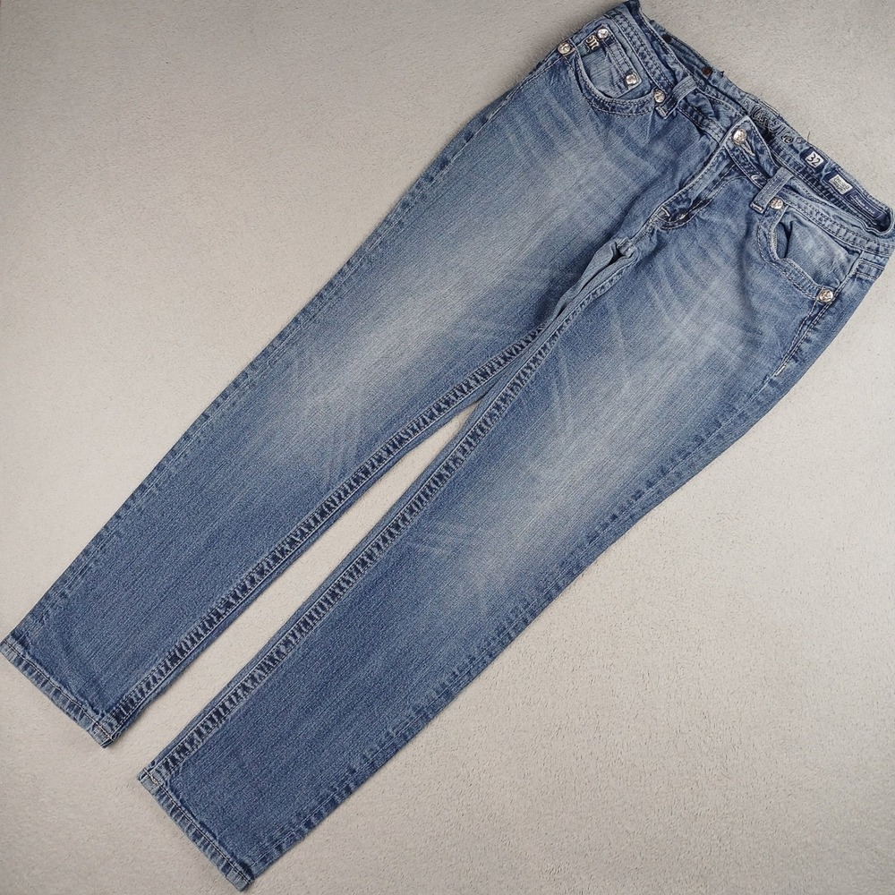 Miss Me Skinny Jeans Mens 32 JP6156S3 Embellished Blue Denim Medium Wash